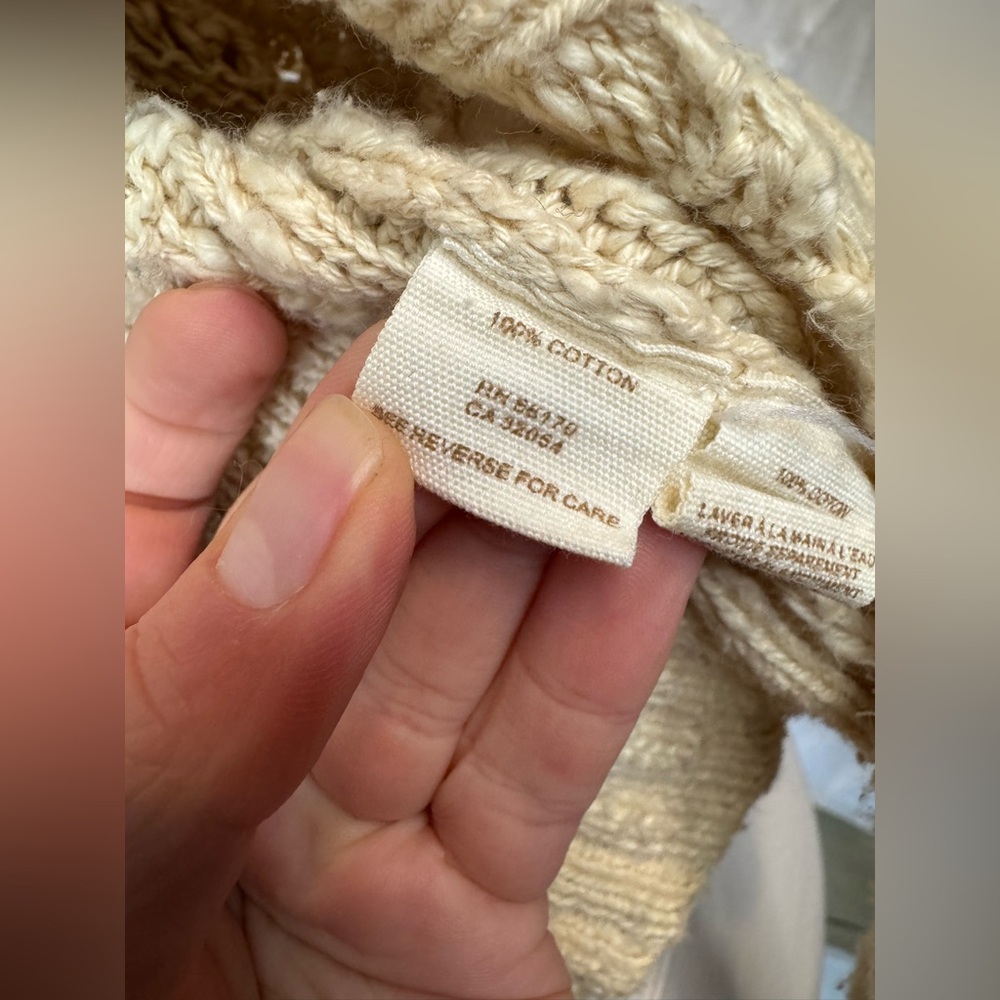 Elegant free people Cream cropped crochet Sweater - Picture 8 of 9